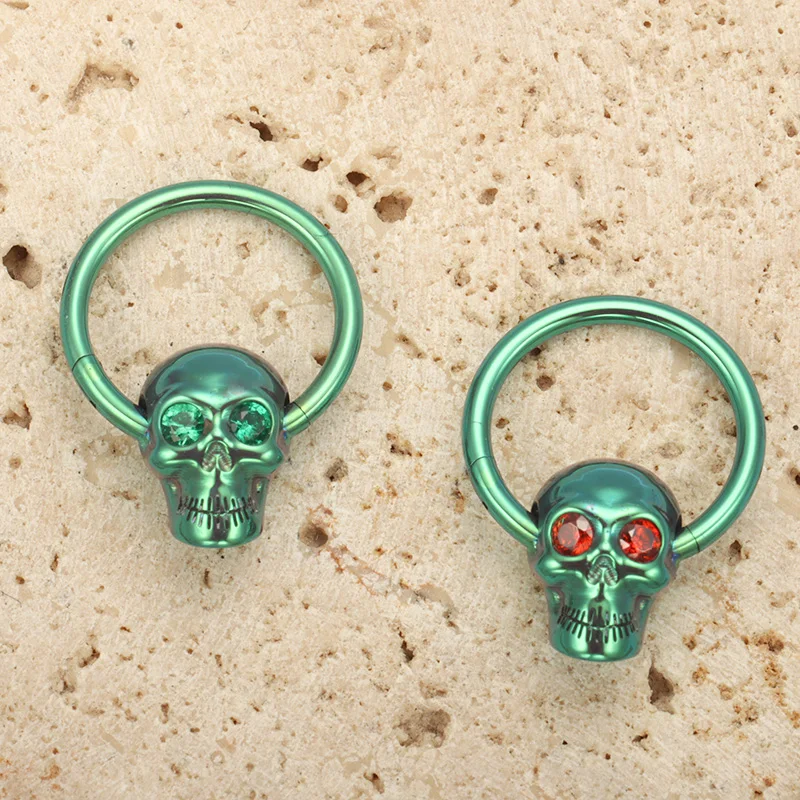 Zoor Body Jewelry - ZOOR F136 Titanium Gothic Skull Zirconia