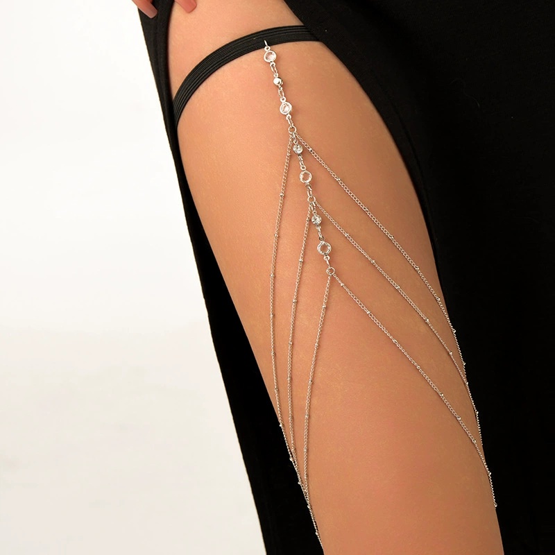 Body Jewelry Leg Chain - 2025 ใหม่ผู้หญิงโบฮีเมียนต้นขาSimple Star Bodyโซ่ผู้หญิงDouble-LayerโลหะBodychainแฟชั่นต้นขาเครื่องประดับขาCha