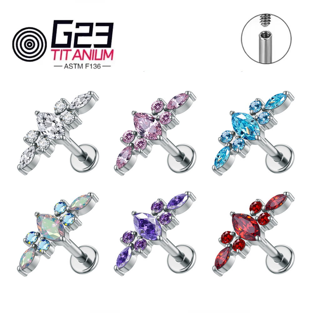 Zoor Body Jewelry - ต่างหูไทเทเนียม ASTM F136 ขนาด 16G สำหรับเจาะหู