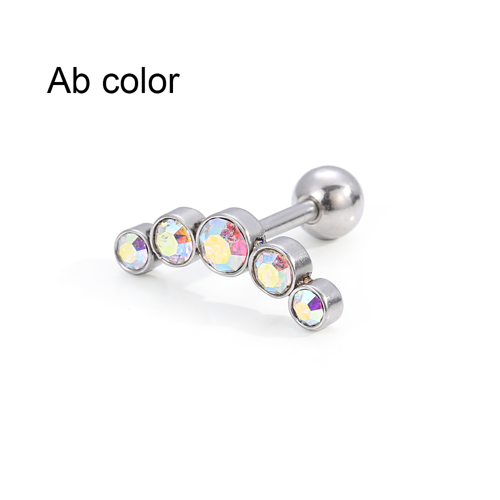 Body Jewelry Ear - ต่างหูแฟชั่นคริสตัลอัญมณีโอปอล 16G 1 ชิ้น สำหรับเจาะกระดูกอ่อนหู เฮลิกซ์
