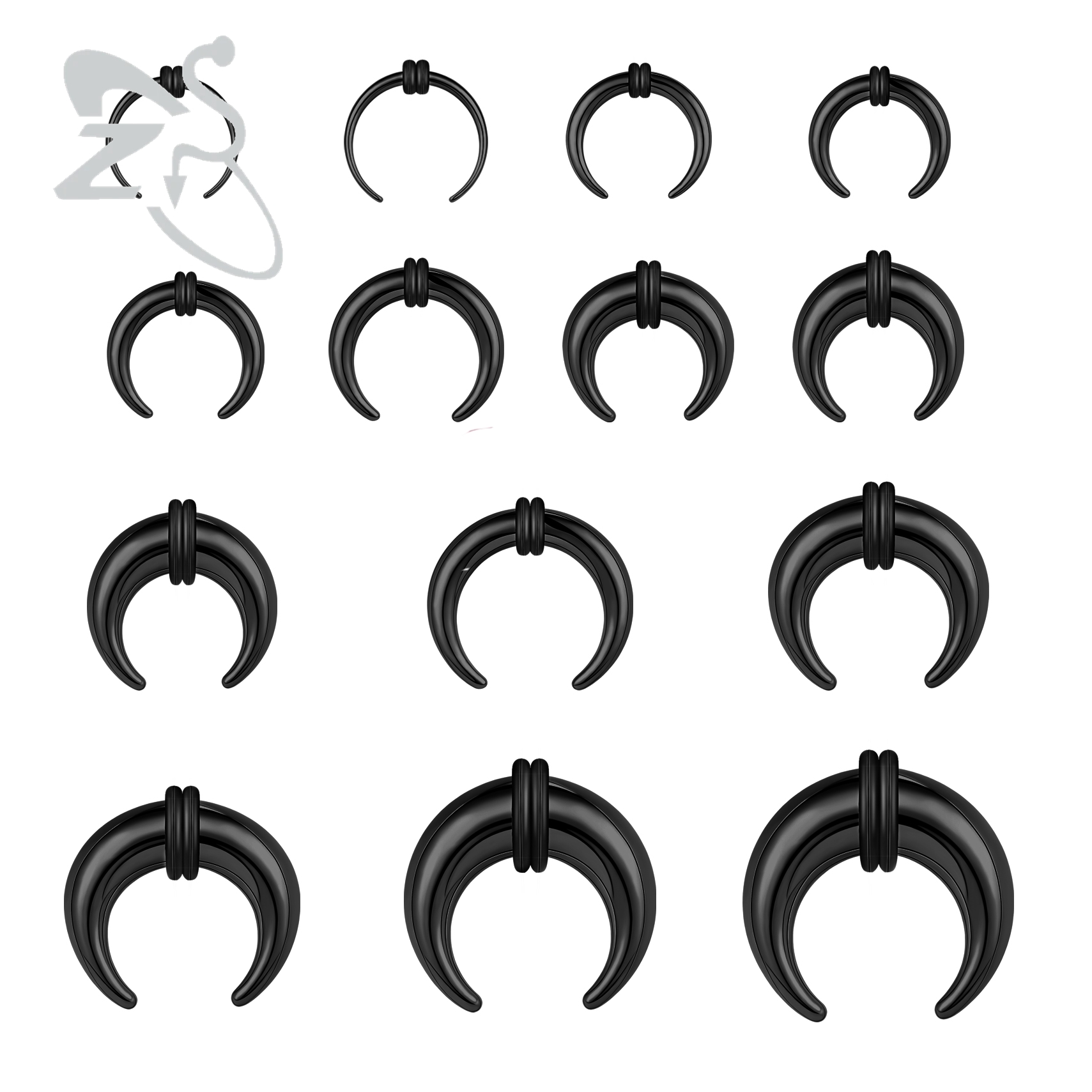 Zs Body Jewelry - ZS 1PC 2G/4G/6G Buffalo Horn เจาะจมูกสแตนเลส
