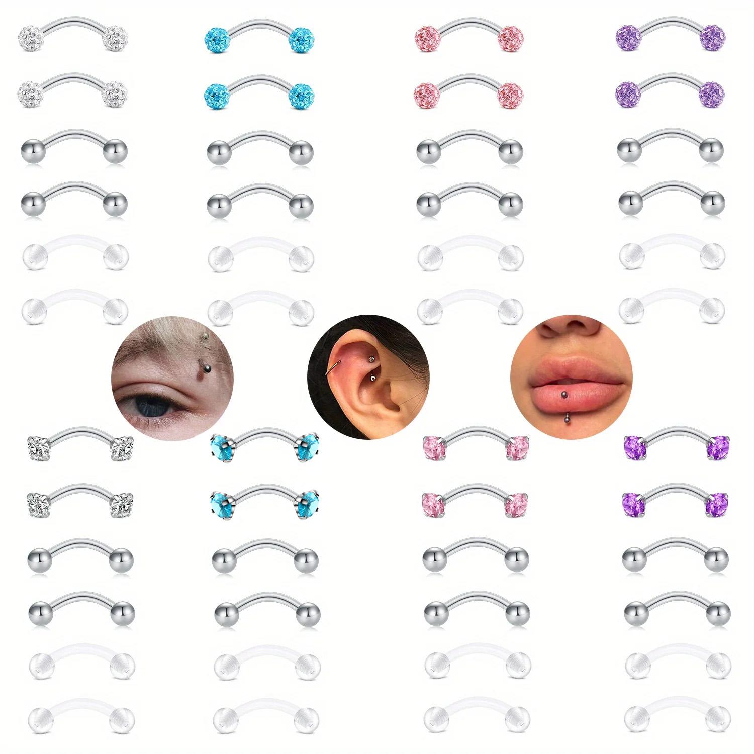 Rook Curved Barbell - 6pcs / ชุดหรูหราน่ารัก 16G โค้ง Barbell
