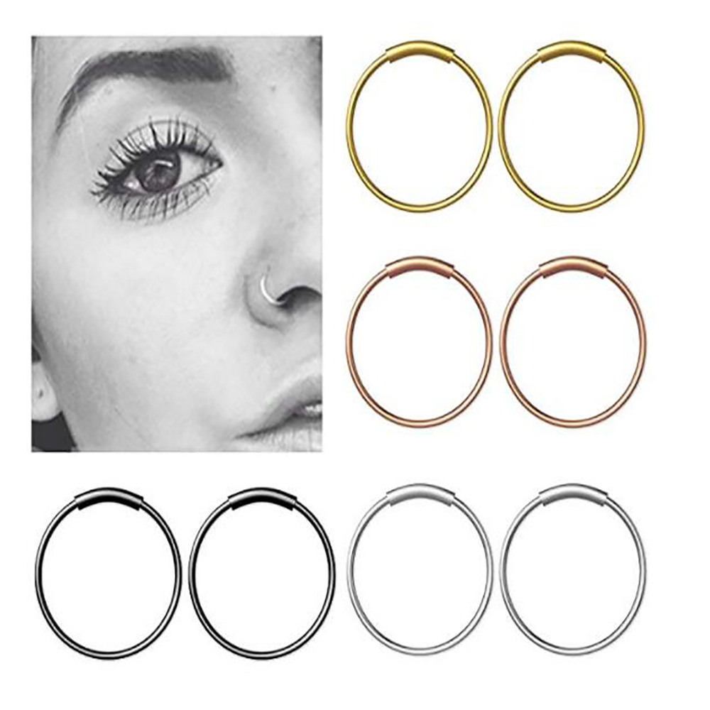 Body Jewelry Ear - 3 ชิ้น/ล็อต แหวนเหล็กผ่าตัด 316L แบบไร้รอยต่อ สำหรับจมูก