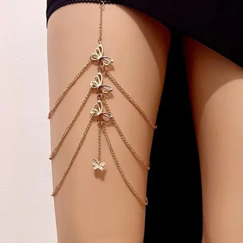 สร้อยข้างขาหลายชั้นประดับคริสต - Body Jewelry Leg Chain บทวิจารณ์และราคา