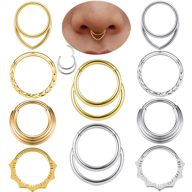 ต่างหูห่วงจมูก โลหะ แหวนจมูกเจ - Body Jewelry Cartilage Earrings บทวิจารณ์และราคา