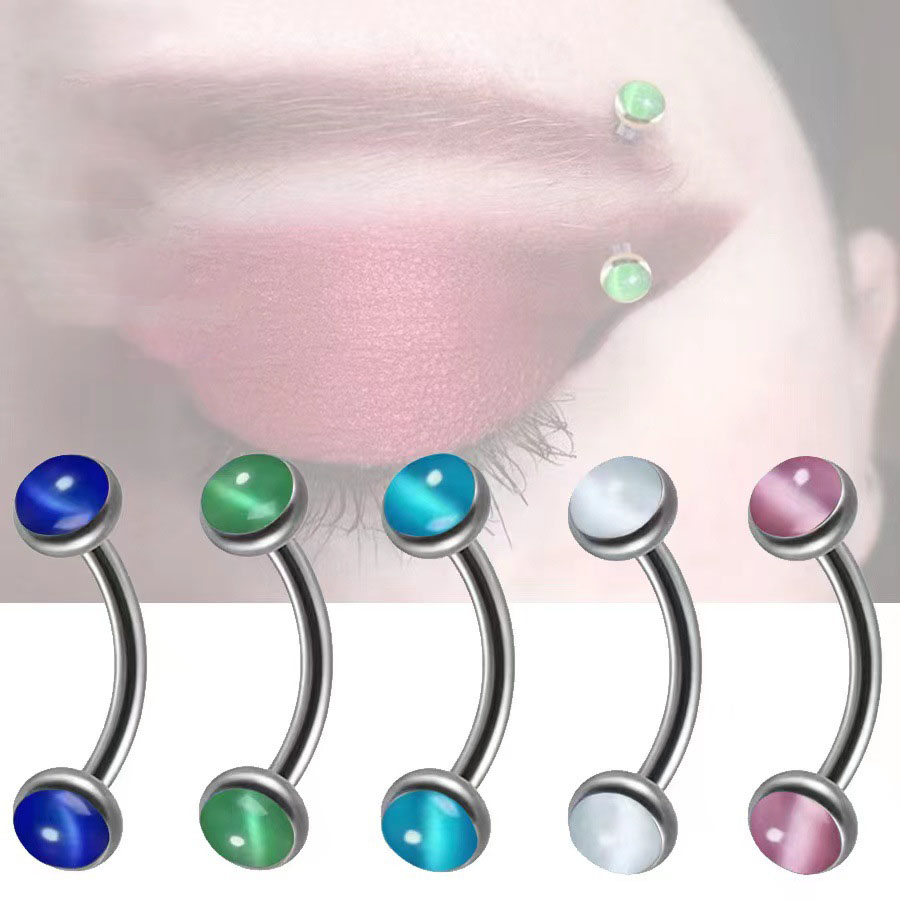 1 ชิ้นเจาะคิ้วกล้วยรูปร่างโอปอ - Zoor Body Jewelry บทวิจารณ์และราคา