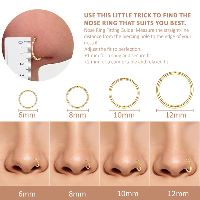 แหวนจมูกแบบคลิกเกอร์ 16G 316L  - Body Jewelry Ear บทวิจารณ์และราคา