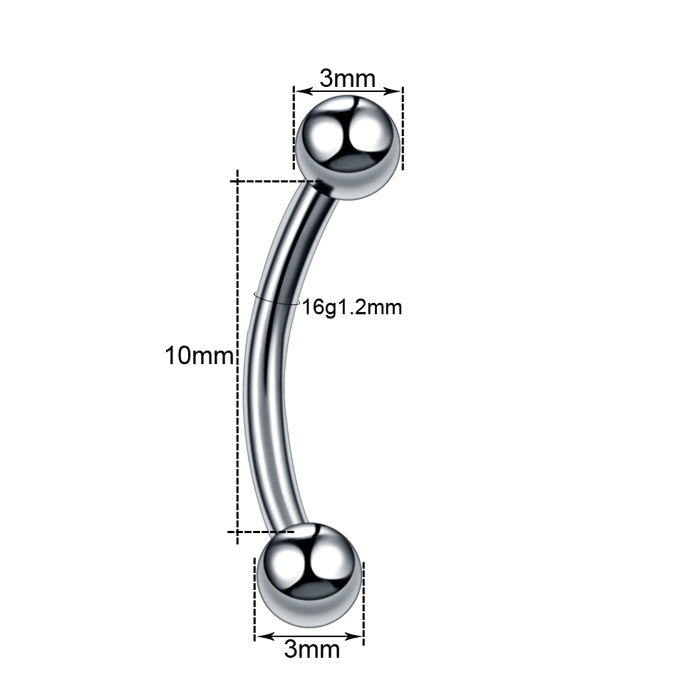 10 ชิ้น/ล็อตเหล็กคิ้วกล้วยเจาะ - Zoor Body Jewelry บทวิจารณ์และราคา