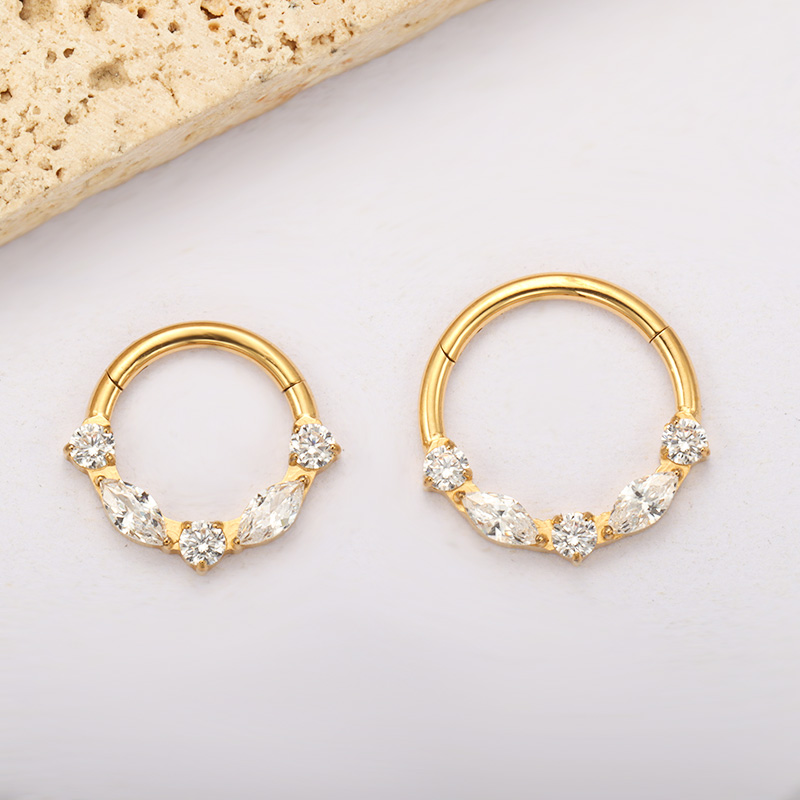 ASTM F136 ไทเทเนียม Marquise C - Zoor Body Jewelry บทวิจารณ์และราคา