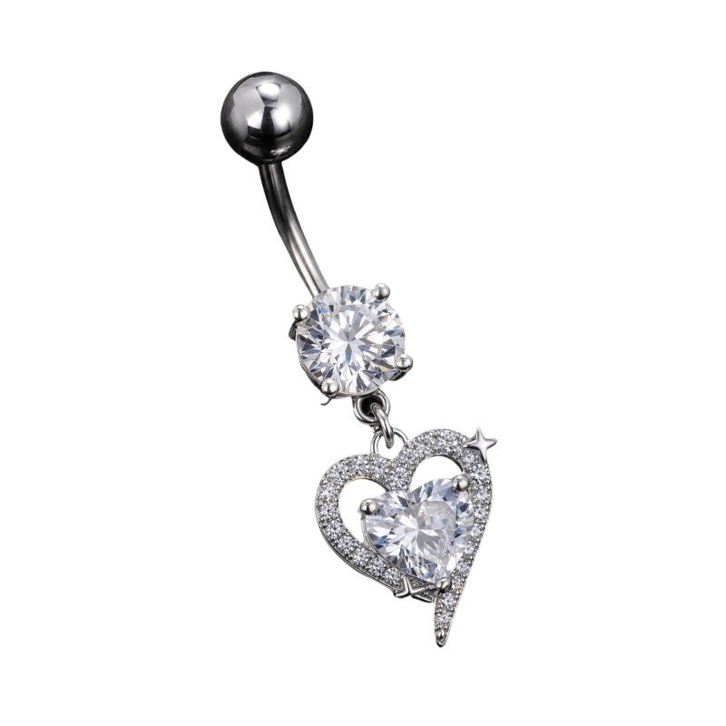 แหวนเจาะสะดือแบบโค้ง 1 ชิ้น ทำ - Body Jewelry Surgical Steel บทวิจารณ์และราคา