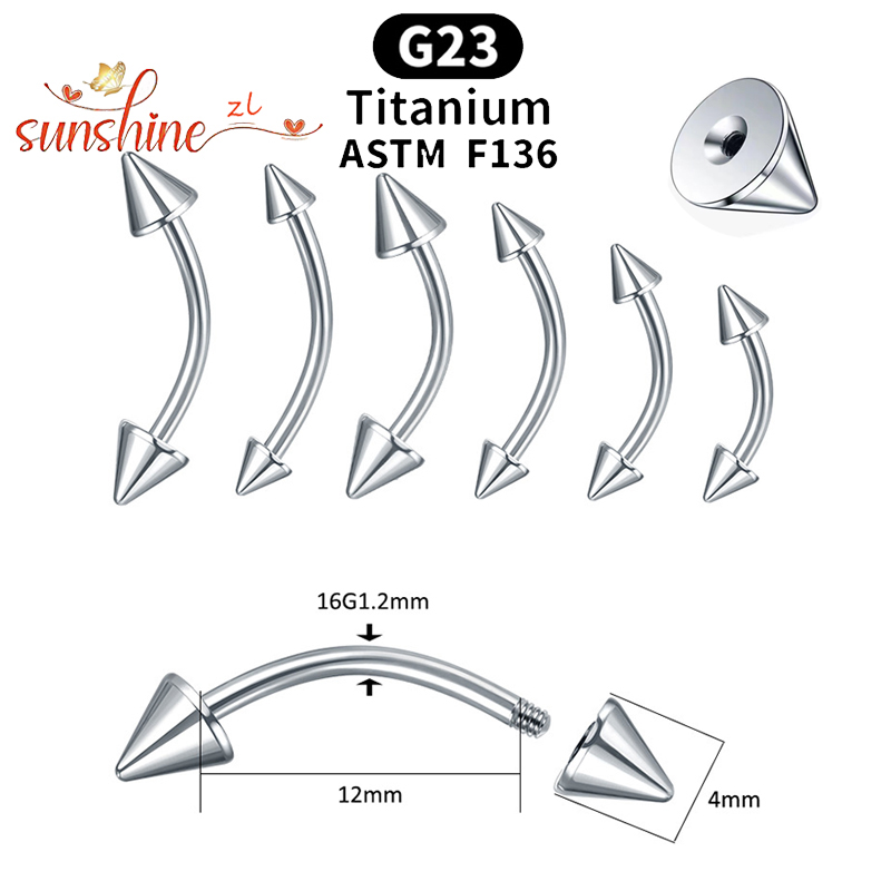 1PC G23 ไทเทเนียม SPIKE โค้ง B - Rook Curved Barbell บทวิจารณ์และราคา