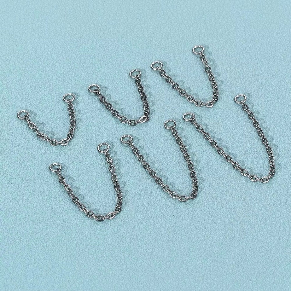 แฟชั่นโซ่จมูกไทเทเนียม โซ่คู่  - Body Jewelry Ear บทวิจารณ์และราคา