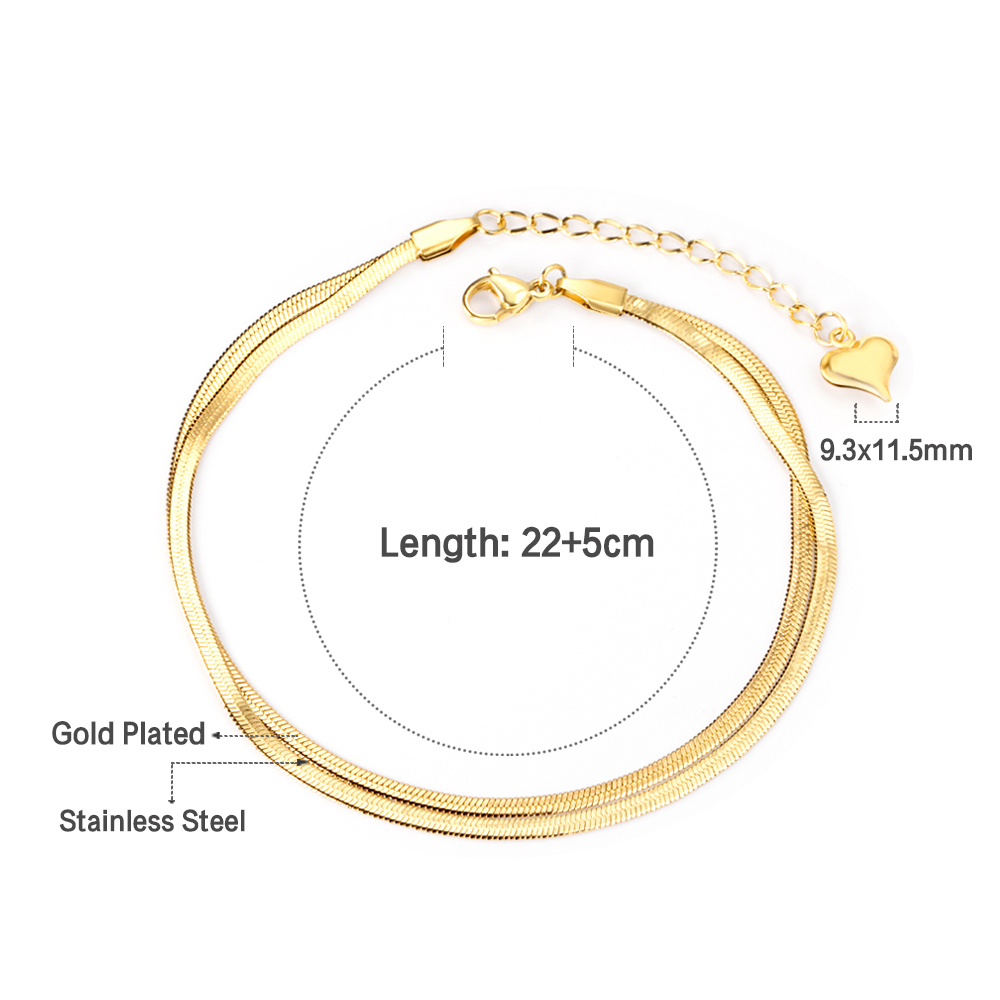 LUXUSTEEL แฟชั่นคู่แบนงู Ankle - Body Jewelry Leg Chain บทวิจารณ์และราคา