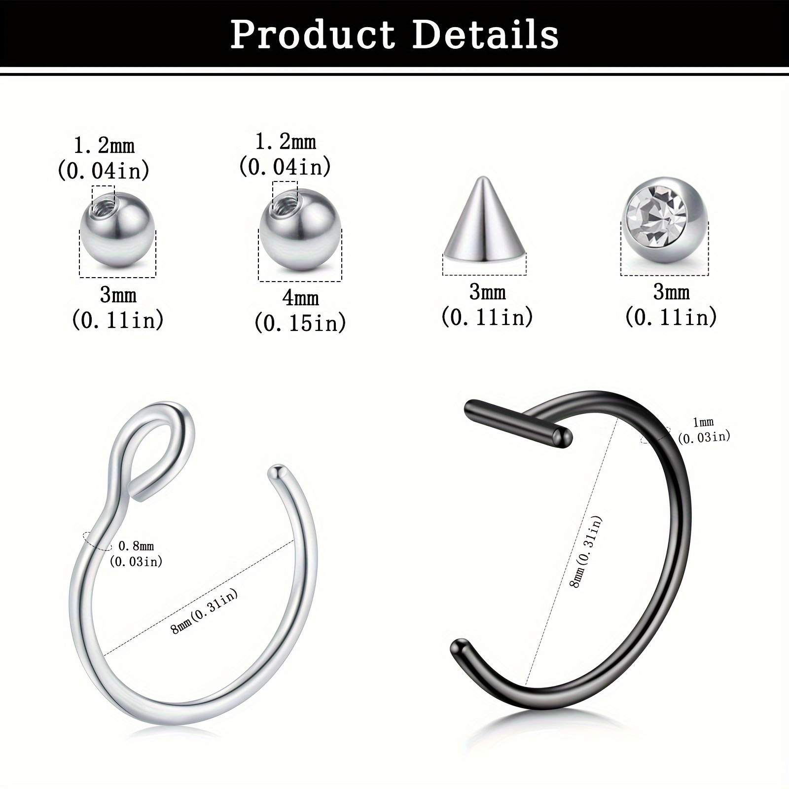 เครื่องประดับเจาะปลอม แหวนเจาะ - Body Jewelry Ear บทวิจารณ์และราคา