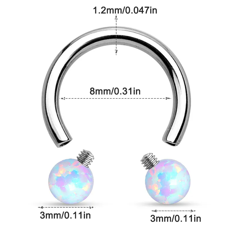 วงแหวนจมูกเกือกม้าโอปอลเหล็กสำ - Rook Curved Barbell บทวิจารณ์และราคา