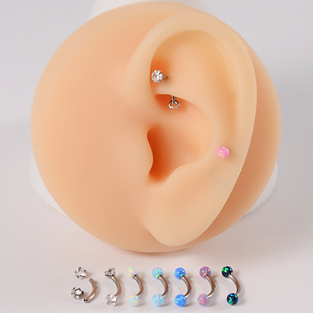 1PC G23ไทเทเนียม CZ ภายในเกลีย - Rook Curved Barbell บทวิจารณ์และราคา