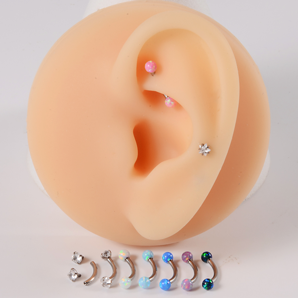 1PC G23ไทเทเนียม CZ ภายในเกลีย - Rook Curved Barbell บทวิจารณ์และราคา