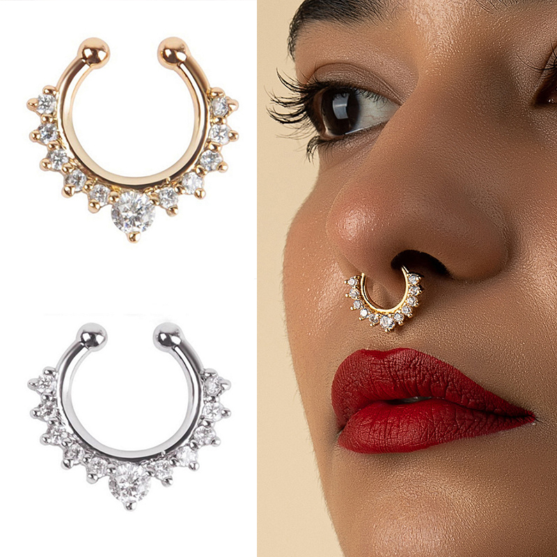 1ชิ้นที่หนีบจมูกรูปตัวยูห่วงจม - Body Jewelry Ear บทวิจารณ์และราคา