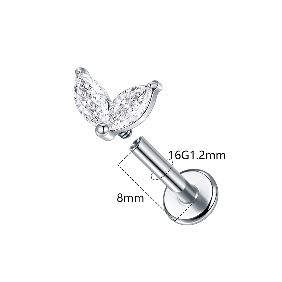 1 PC ไทเทเนียมสีขาวสีเขียว Zir - Zoor Body Jewelry บทวิจารณ์และราคา