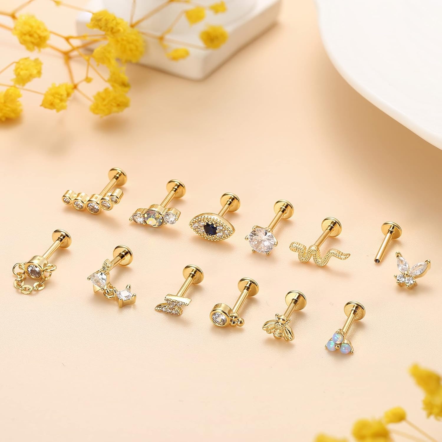 ต่างหูแบบติดกระดูกอ่อน Bobisty - Body Jewelry Surgical Steel บทวิจารณ์และราคา