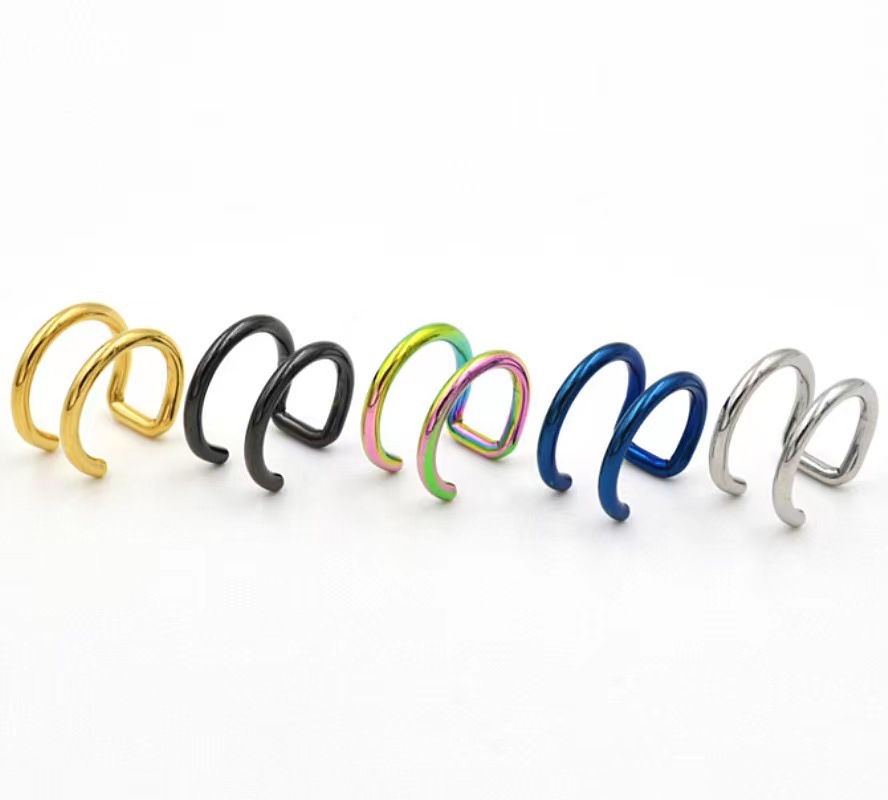 ต่างหูหนีบแบบคลิป 2 ชิ้น ทำจาก - Body Jewelry Ear บทวิจารณ์และราคา