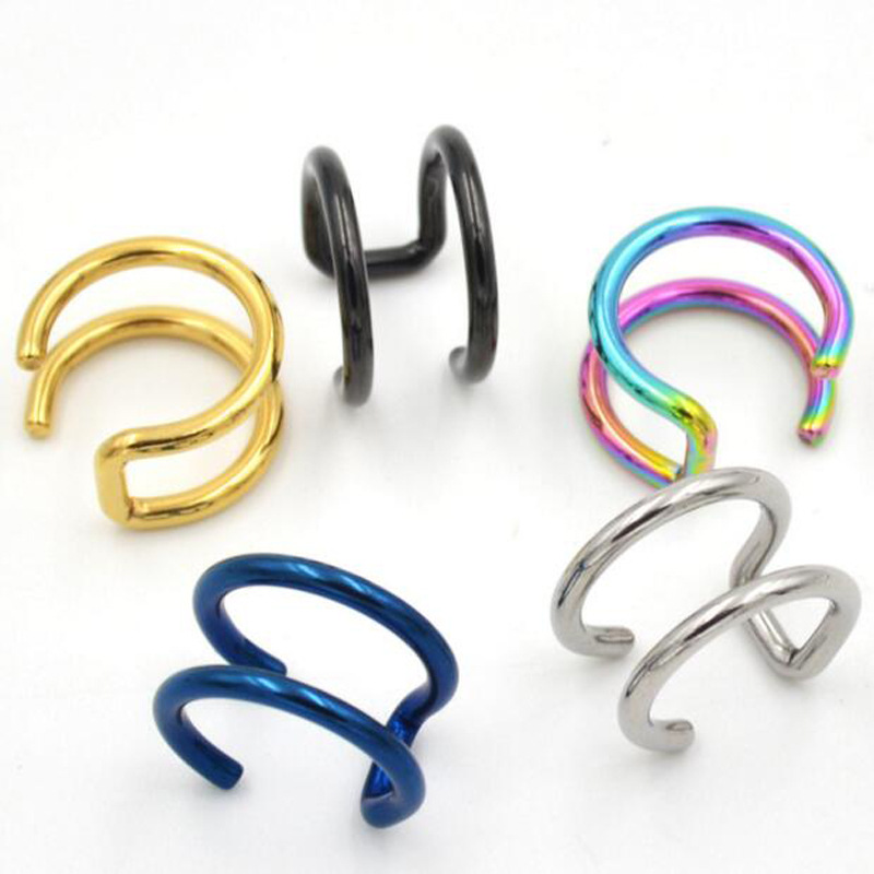 ต่างหูหนีบแบบคลิป 2 ชิ้น ทำจาก - Body Jewelry Ear บทวิจารณ์และราคา