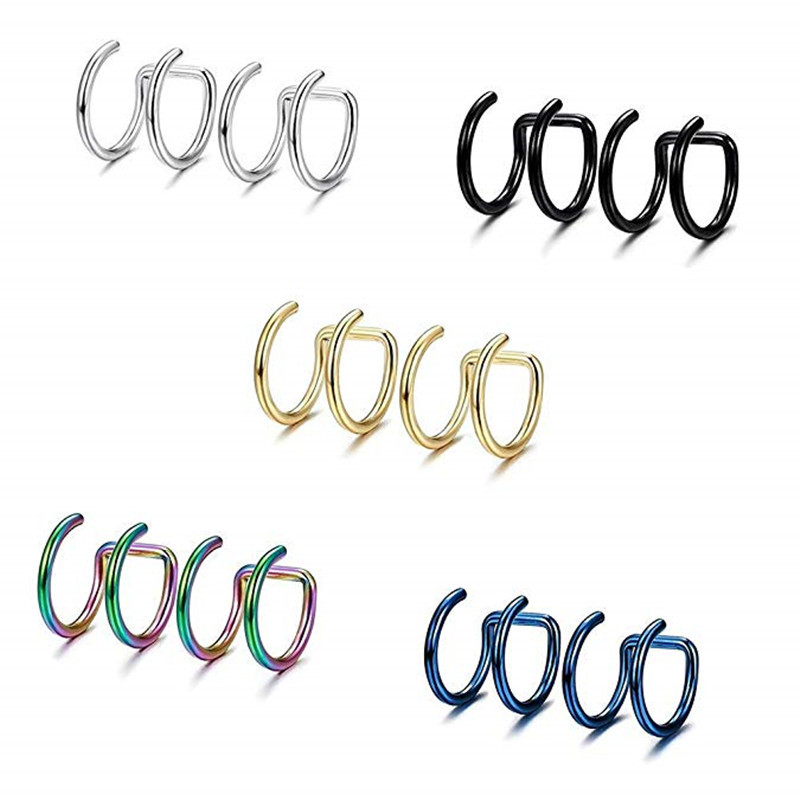 ต่างหูหนีบแบบคลิป 2 ชิ้น ทำจาก - Body Jewelry Ear บทวิจารณ์และราคา