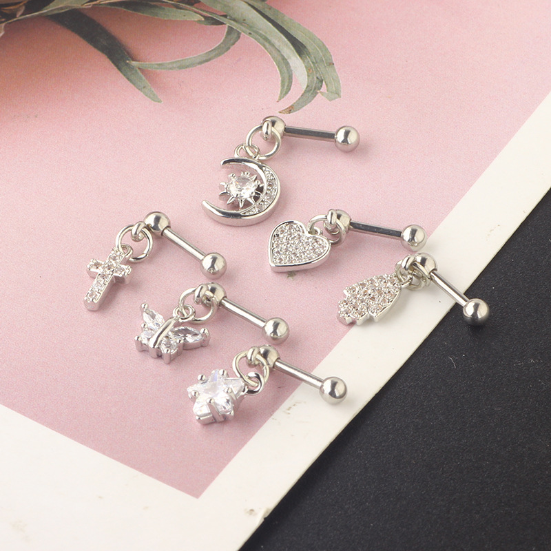 1PCS Ear Cartilage Stud ต่างหู - Body Jewelry Surgical Steel บทวิจารณ์และราคา