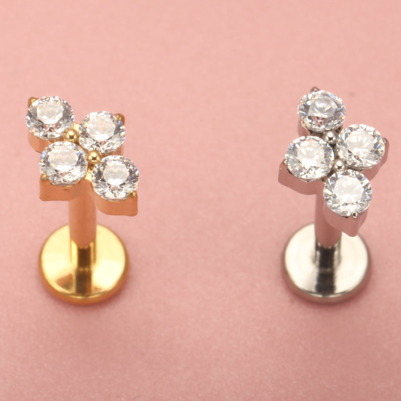ASTM F136 ไทเทเนียมเจาะ 16G CZ - Zoor Body Jewelry บทวิจารณ์และราคา