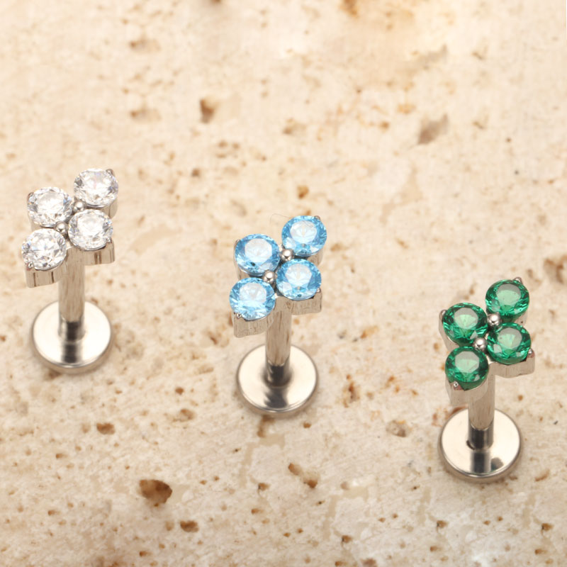 ASTM F136 ไทเทเนียมเจาะ 16G CZ - Zoor Body Jewelry บทวิจารณ์และราคา