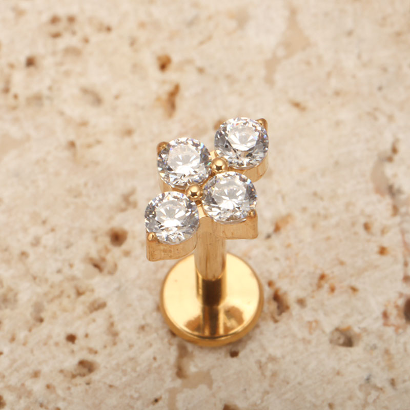 ASTM F136 ไทเทเนียมเจาะ 16G CZ - Zoor Body Jewelry บทวิจารณ์และราคา