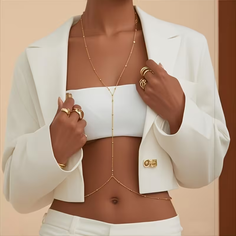 สร้อยคอแฟชั่นแบบเรียบง่าย สไตล - Body Jewelry Bra บทวิจารณ์และราคา