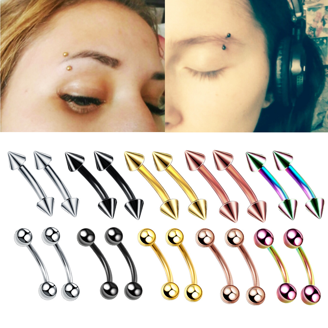 20ชิ้น/เซ็ตห่วงเจาะคิ้วกล้วยเห - Rook Curved Barbell บทวิจารณ์และราคา