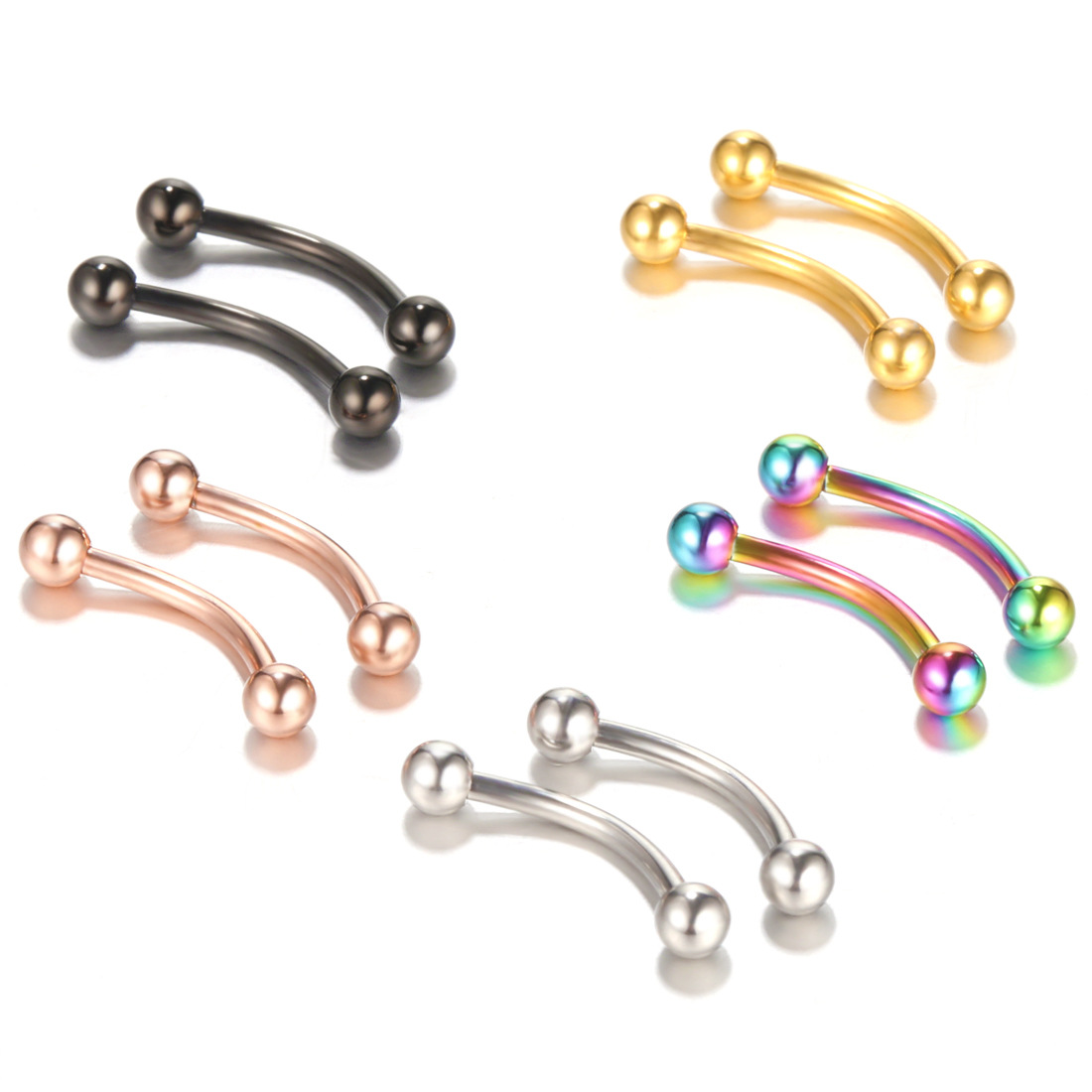 20ชิ้น/เซ็ตห่วงเจาะคิ้วกล้วยเห - Rook Curved Barbell บทวิจารณ์และราคา