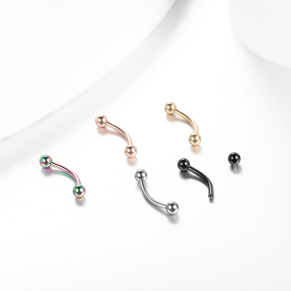 10 ชิ้น/ล็อต G23 ไทเทเนียมคิ้ว - Zoor Body Jewelry บทวิจารณ์และราคา