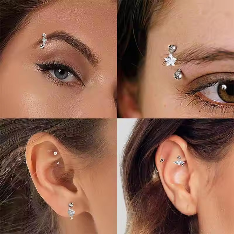 1PCS ผีเสื้อ Dangle เครื่องประ - Rook Curved Barbell บทวิจารณ์และราคา