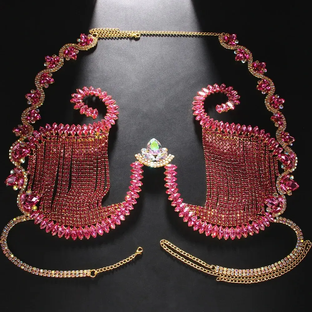 ที่ยึดหน้าอกคริสตัลสีชมพูสำหรั - Body Jewelry Bra บทวิจารณ์และราคา