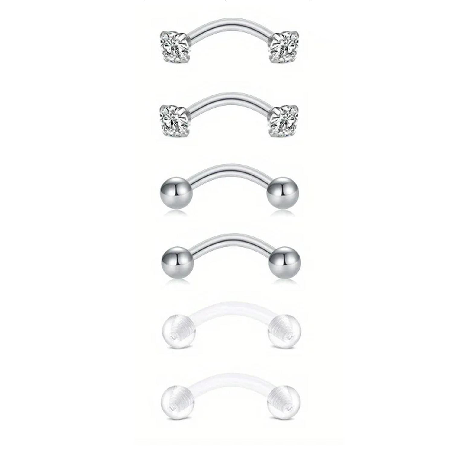 6pcs / ชุดหรูหราน่ารัก 16G โค้ - Rook Curved Barbell บทวิจารณ์และราคา