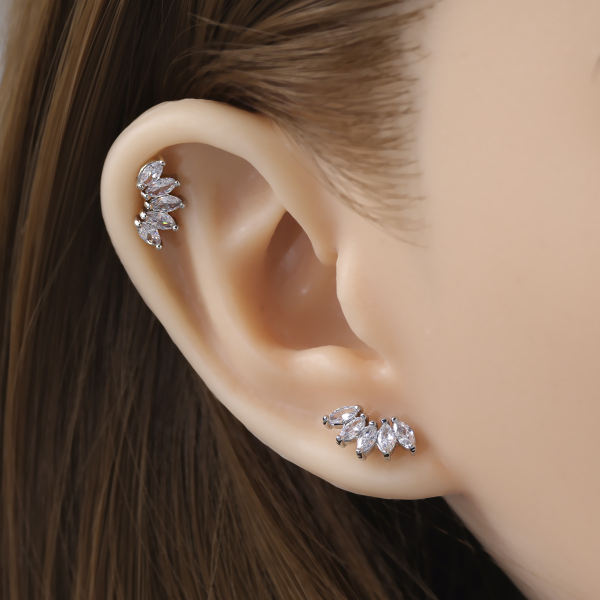 2pcs กระดูกอ่อนต่างหูสตั๊ดสําห - Body Jewelry Surgical Steel บทวิจารณ์และราคา