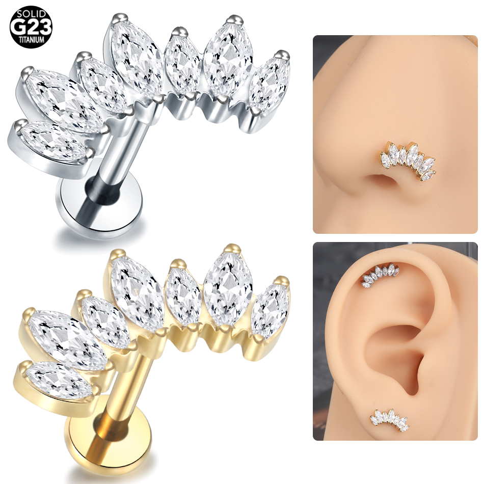 ต่างหูสตั๊ดห่วงเจาะหูทำจากไทเท - Zoor Body Jewelry บทวิจารณ์และราคา