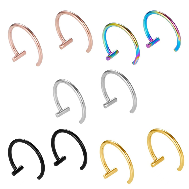 ต่างหูแบบครึ่งวงกลม 18G ทำจากเ - Body Jewelry Surgical Steel บทวิจารณ์และราคา