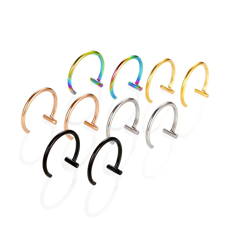 ต่างหูแบบครึ่งวงกลม 18G ทำจากเ - Body Jewelry Surgical Steel บทวิจารณ์และราคา