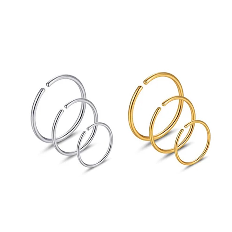 6 ชิ้น/ล็อต แหวนจมูกแบบไม่ก่อใ - Body Jewelry Surgical Steel บทวิจารณ์และราคา