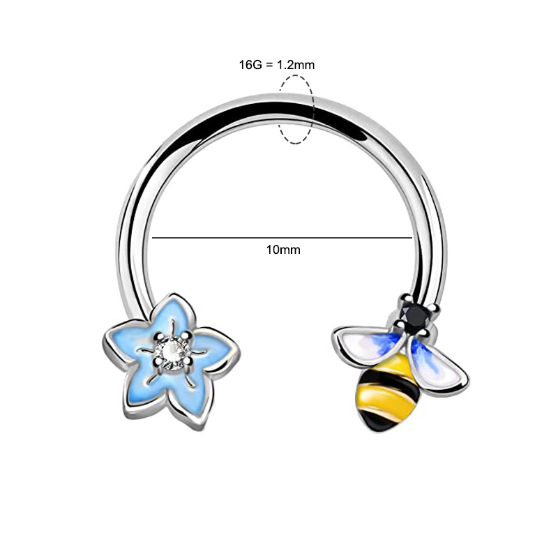 แหวนเจาะจมูก 16G แบบวงแหวน ทำจ - Body Jewelry Ear บทวิจารณ์และราคา