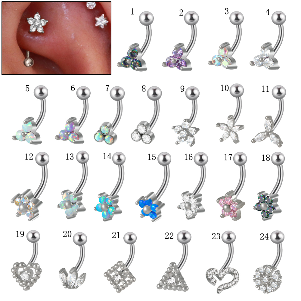 1PC G23 TItanium 16G คริสตัลดอ - Rook Curved Barbell บทวิจารณ์และราคา