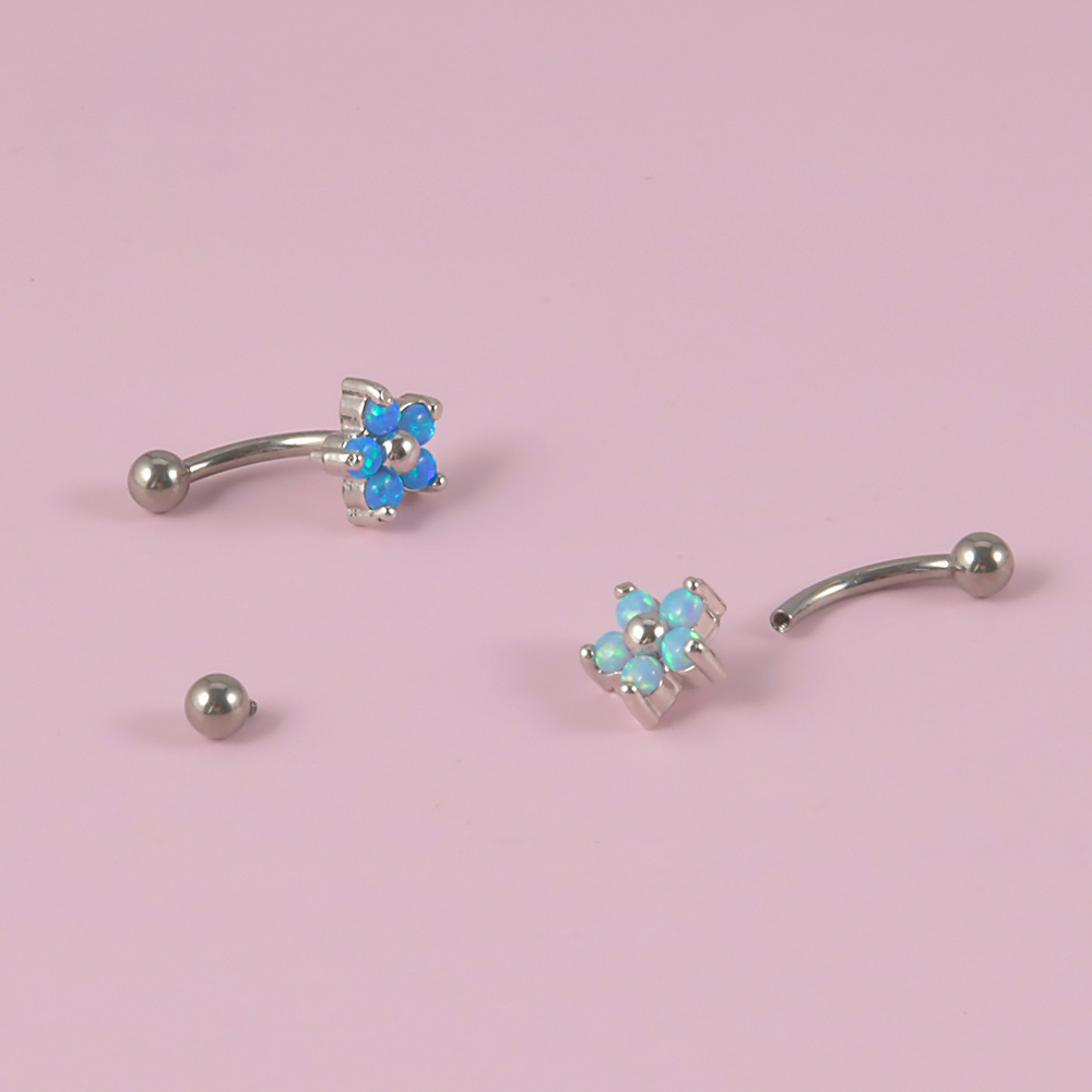 1PC G23 TItanium 16G คริสตัลดอ - Rook Curved Barbell บทวิจารณ์และราคา