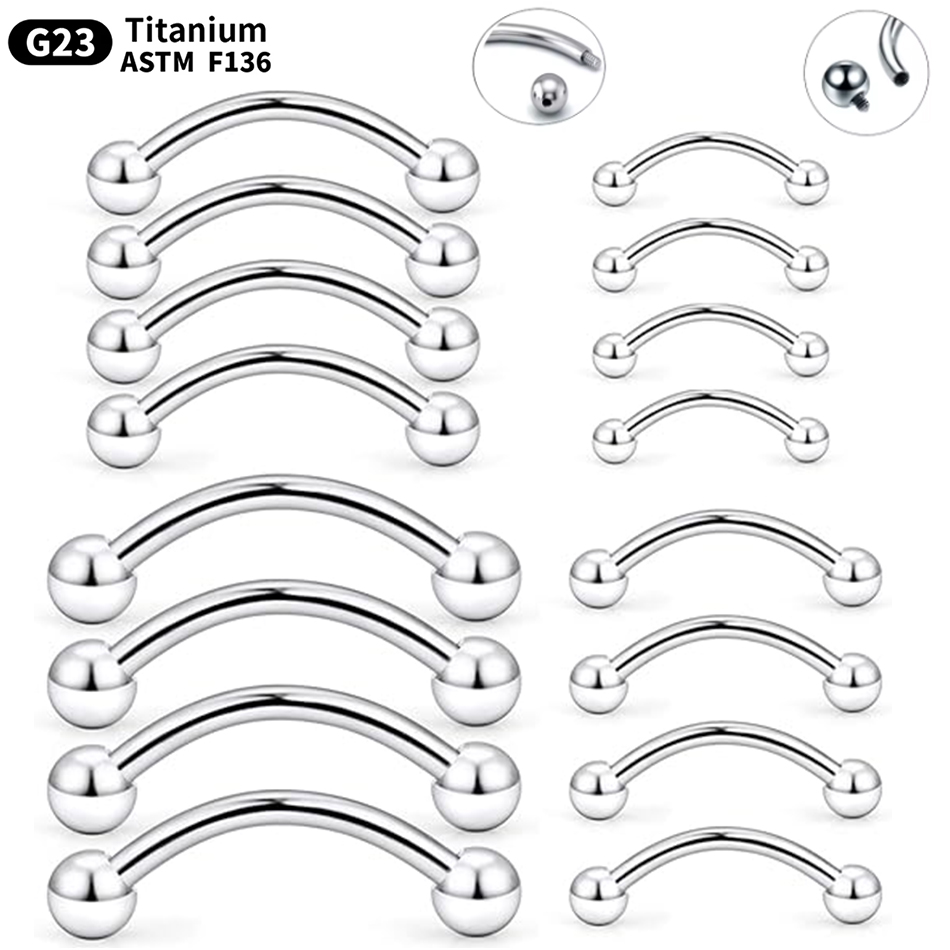 1 PC ไทเทเนียมเจาะโค้ง Barbell - Zoor Body Jewelry บทวิจารณ์และราคา