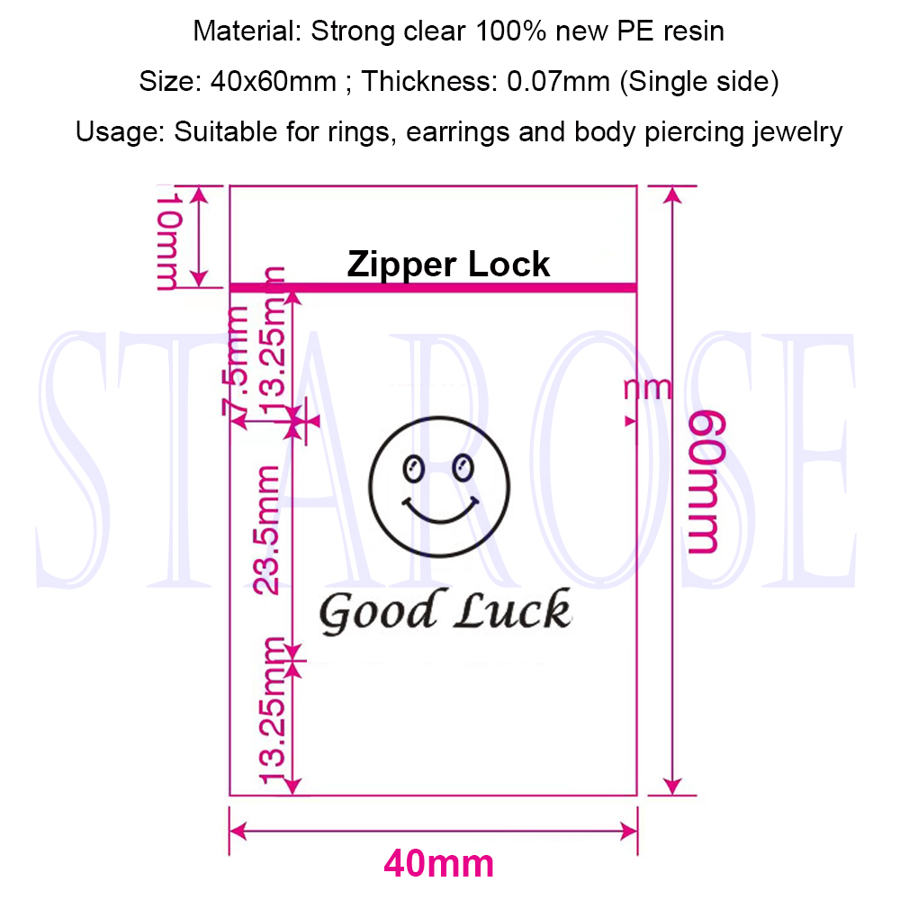100 ชิ้น/ล็อต 4x6cmm ถุงเก็บพล - Body Jewelry Storage บทวิจารณ์และราคา