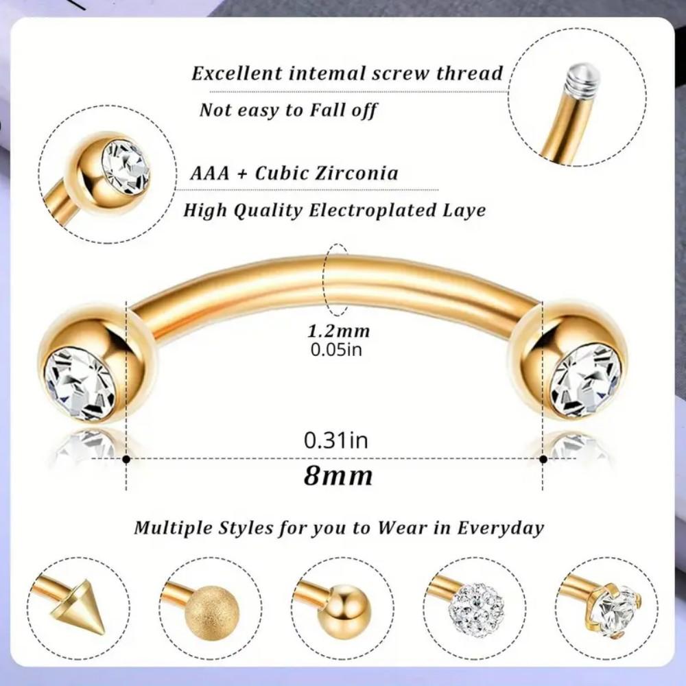 เครื่องประดับเจาะหลักสแตนเลส 1 - Rook Curved Barbell บทวิจารณ์และราคา