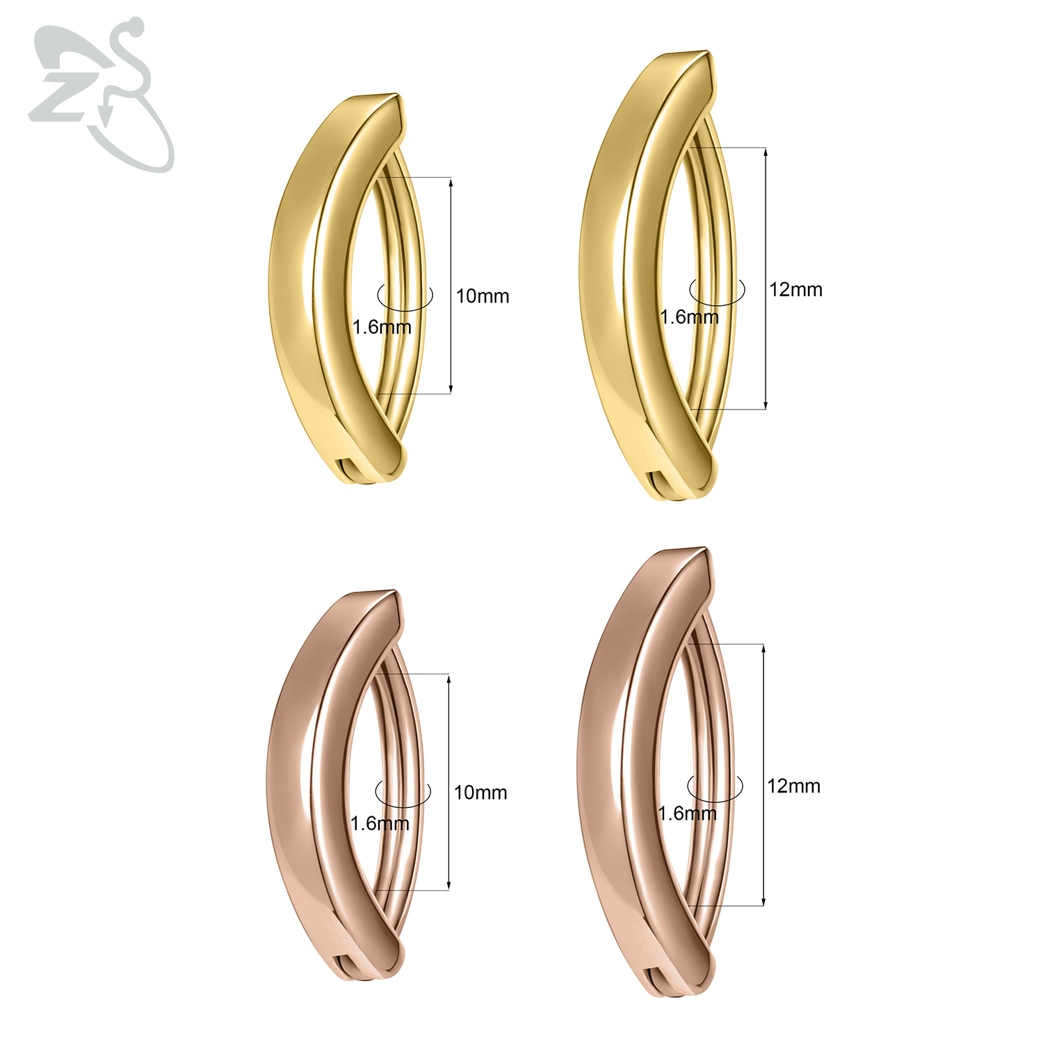 ZS 1 PC Gold สี 14K 925 Silver - Zs Body Jewelry บทวิจารณ์และราคา
